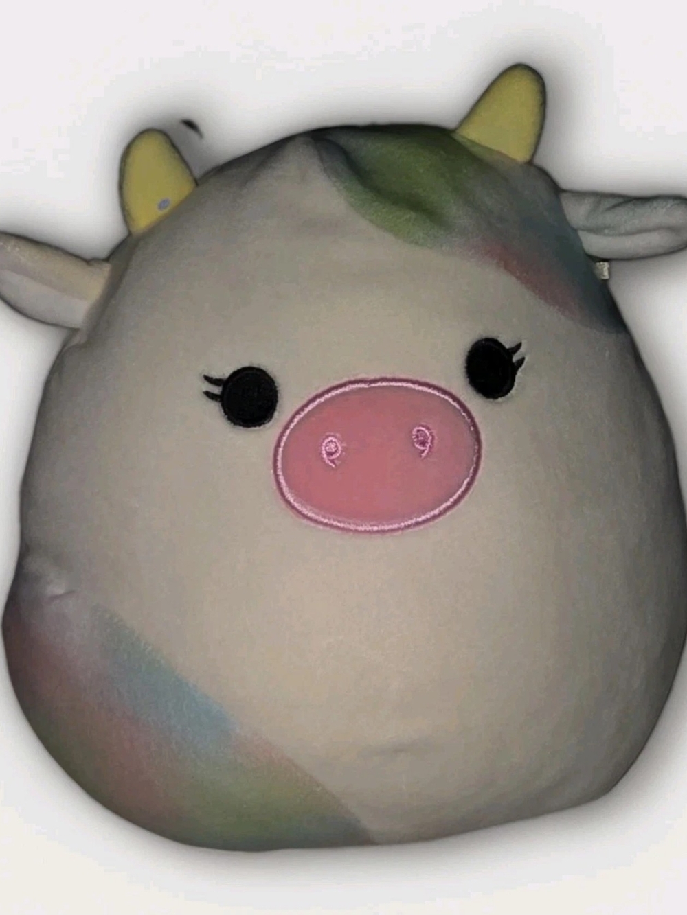 Squishmallows Candess Rainbow Cow Plush 12” White Pastel Kellytoy Stuffed Animal